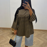 T-shirt rayé [marron ]