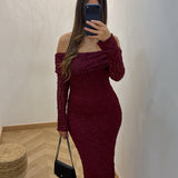 Robe col bateau [ bordeaux ]