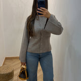 Gilet cardigan ceintré [ taupe ]