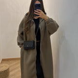 Gilet long zip [ kaki ]