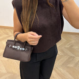 Pull sans manche épaulette [ marron ]