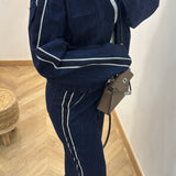 Veste jean avec bande [ brut ]
