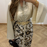 Ensemble jupe brocard doré | noir