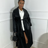 Trench en simili cuir oversize [ noir ]