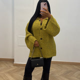Gilet cardigan bouton [vert] 373