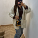 Gilet mi-long poche [ beige ]