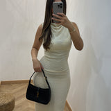 Robe texturé moulante [ beige ]