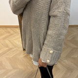 Pull bouton [ taupe ]