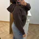 Gilet capuche bouton [ marron ]