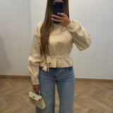 Pull avec ceinture [ beige ]