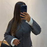 Gilet cardigan ceintré [ gris ]