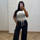 Pantalon chemise [noir]