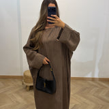 Robe fil metalisé [ taupe ]