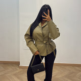 Veste simili ceinture [vert]