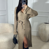Robe fente miya [ camel ]