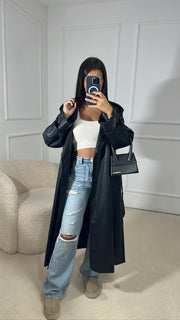 Trench simili cuir [ noir ]