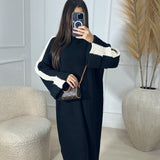 Pull robe bande [ noir ]