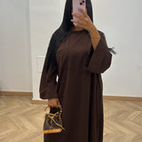 Robe t shirt poche [marron]