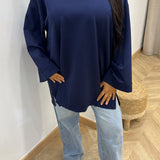 T-shirt manche longue CALY [ bleu marine ]