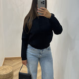 Gilet maille épaulette [ noir ]