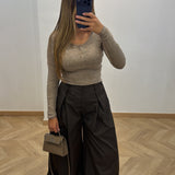 Pantalon oversize [ marron foncé ]