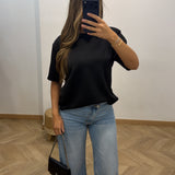 T-shirt épaulette MAISSA [ noir ]