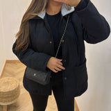 Veste matelassé capuche [ noir ]