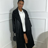 Trench en simili cuir oversize [ noir ]