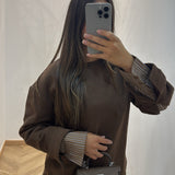 Pull chemise [ marron ]