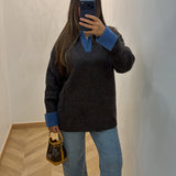 Pull col  [ marron ]