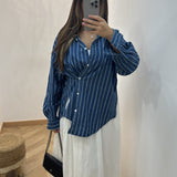 Chemise en jean bouton côté [ bleu ]