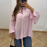 Chemise RAYÉ [ rose ]