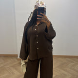 Ensemble avec foulard [ marron ]