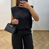 Pull sans manche épaulette [ noir ]