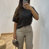 Pantalon simili cuir  [ taupe ]