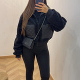 Veste moumoute courte [ noir ]