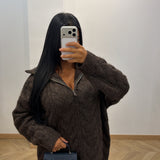 Gilet tressé [marron]