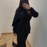 Ensemble écharpe intégré [ noir ]