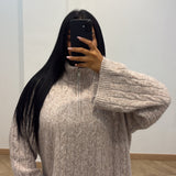 Pull tressé [taupe]