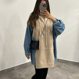 Pull sweat oversize bi-matiere [ beige ]