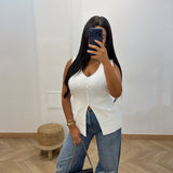 Top bouton gena [blanc]