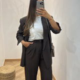 Pantalon pince LYLY [ marron foncé ]