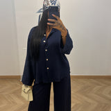 Ensemble avec foulard [ bleu marine ]