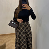 Jupe à carreaux [ marron ]