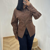 Chemise bouffante [marron]