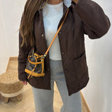 Veste matelassé capuche [ marron ]