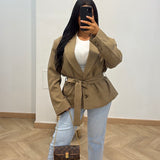 Blazer ceinture [taupe]