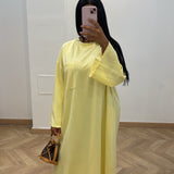 Robe t shirt poche [jaune]