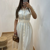 Robe avec ceinture [ beige ]