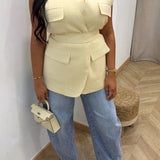Blazer sans manche cargo [ jaune ]